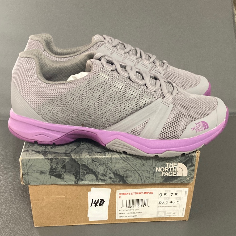 The North Face Litewave Ampere Gray with Purple Womens 9.5